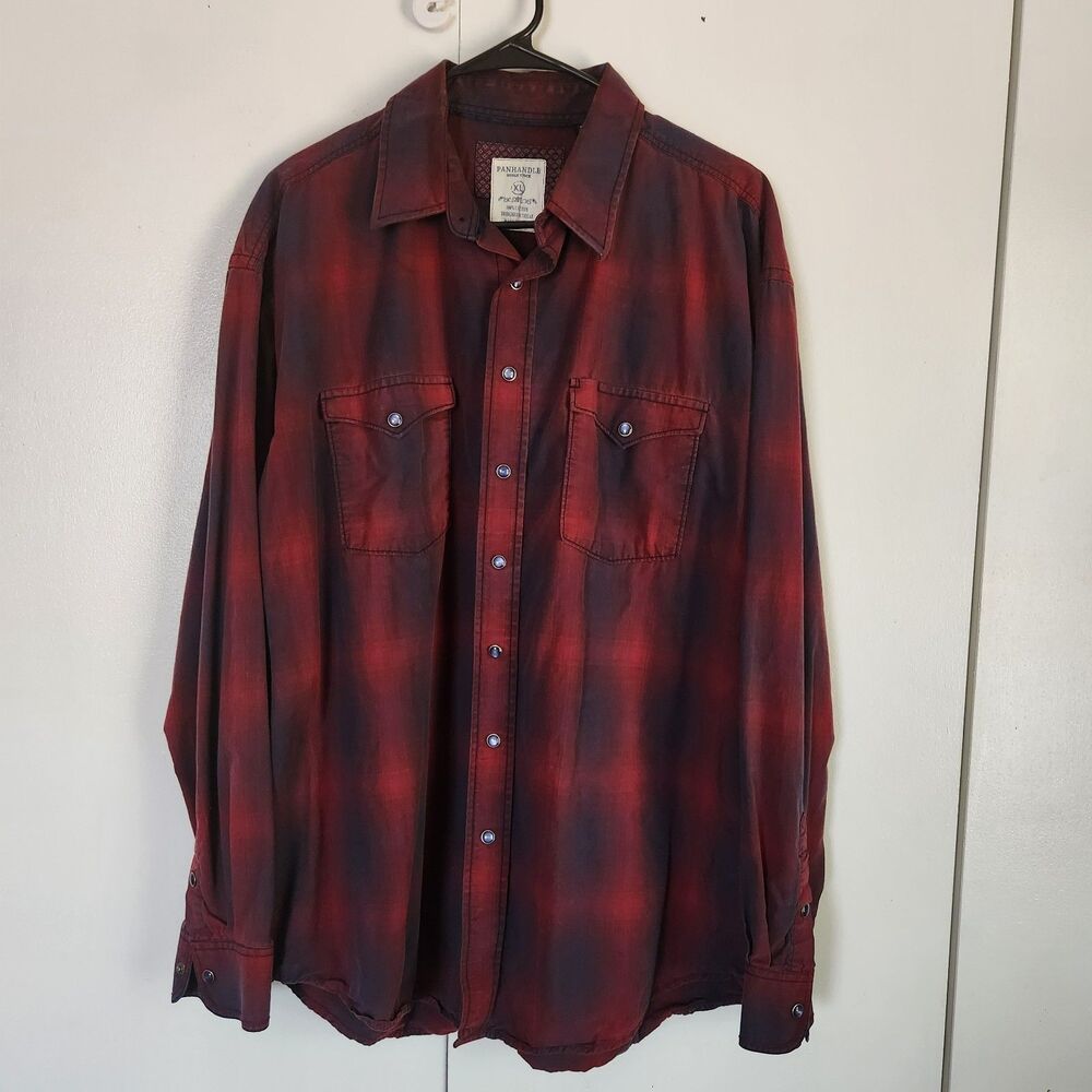 Rough Stock Panhandle Men’s XL Pearl Snap Button Up Long Sleeve Shirt